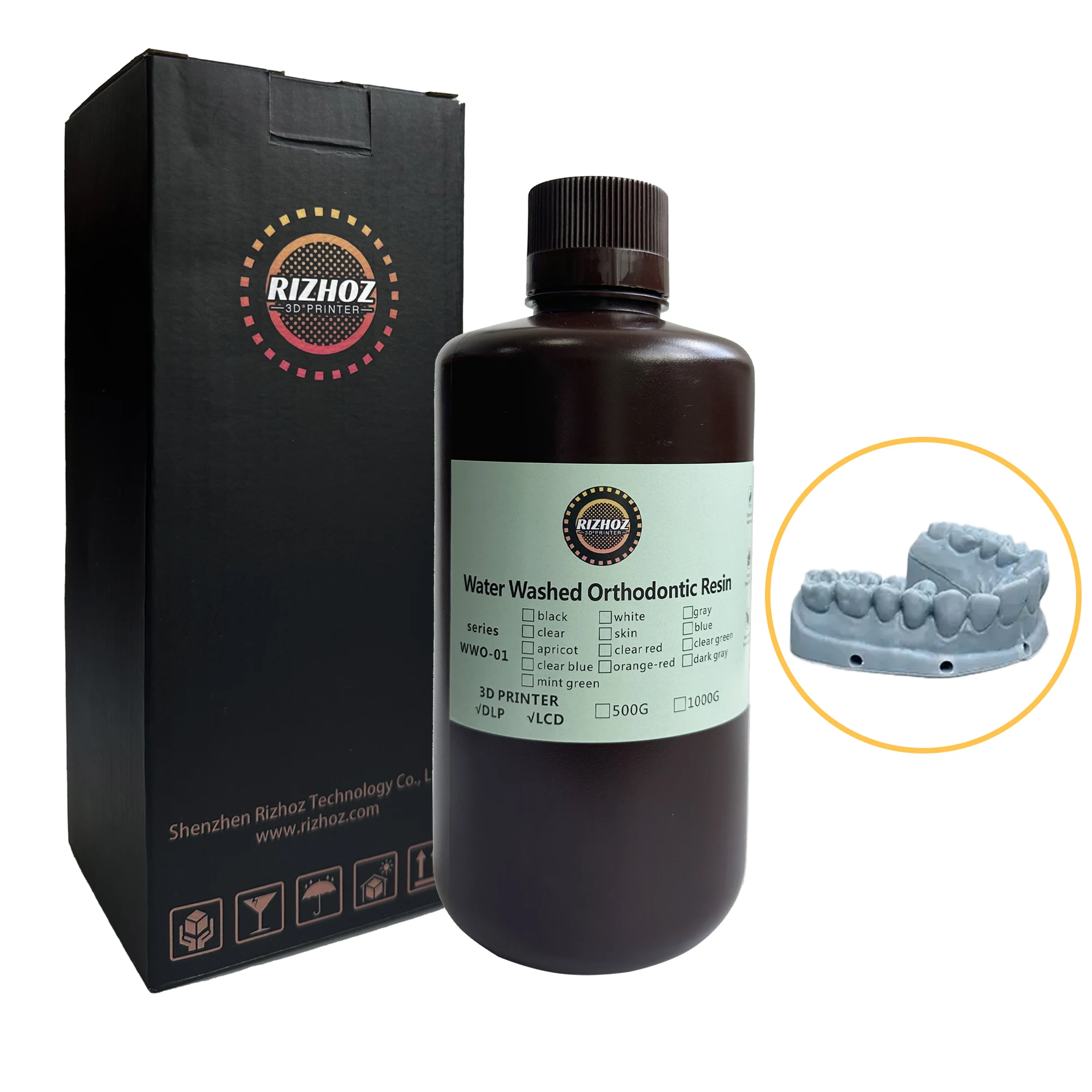 RIZHOZ моющаяся в воде Смола Орто для 3D принтера-высокая термостойкость точные