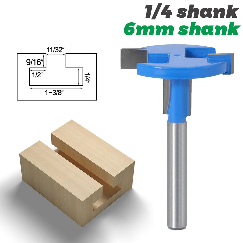 

1pcs Top Quality T-Slot & T-Track Slotting Router Bit - 1/4"6mmShank For Woodworking Chisel Cutter Wholesale Price
