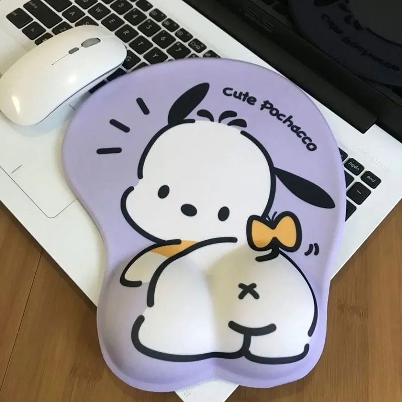 

Коврик для мыши Kawaii Sanrioed, мультяшный милый креативный силиконовый защитный 3D-коврик для рук Kuromi My Melody полачко, подарок для девочек