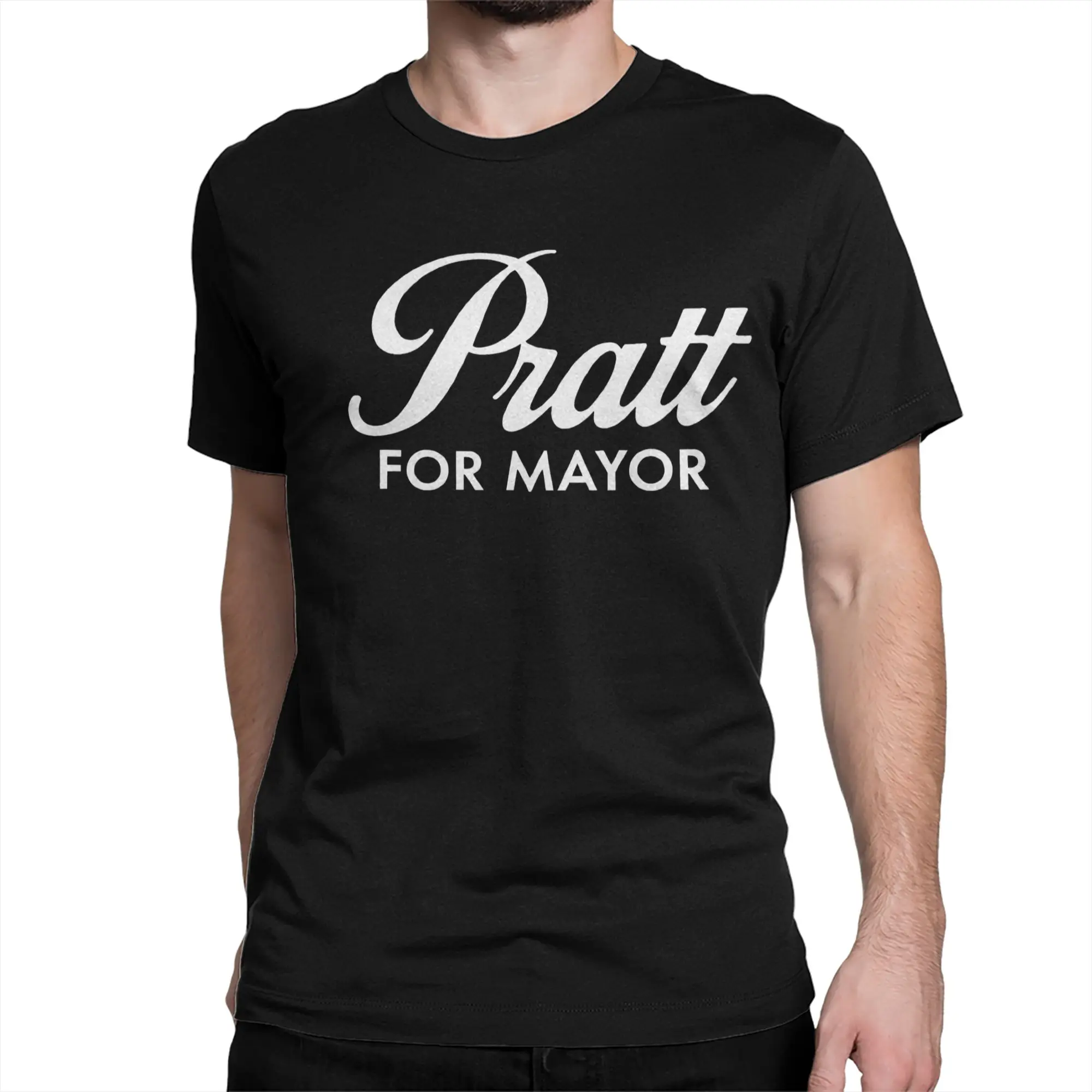 Мужская и женская футболка P-Pratted For Mayor, креативные хлопковые футболки с короткими рукавами, футболки с круглым вырезом, одежда, идея для подарка (art.: 3920da93751bf) - 3920da93751bf