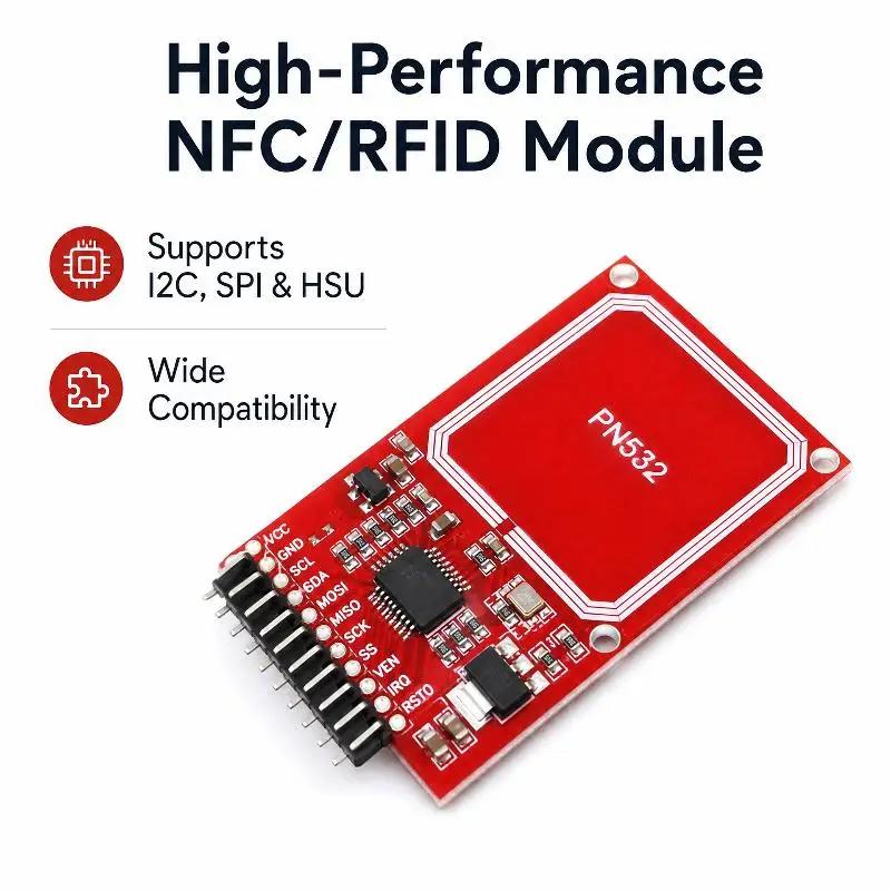 Фото Модуль чтения и записи NFC RFID PN532 V3 со встроенной антенной, поддержка I2C SPI HSU для электронных проектов DIY №3