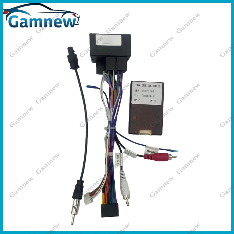 

Автомобильный 16-контактный жгут проводов адаптера Canbus Box декодер Android радио кабель питания для Volkswagen Touareg 2004-2011