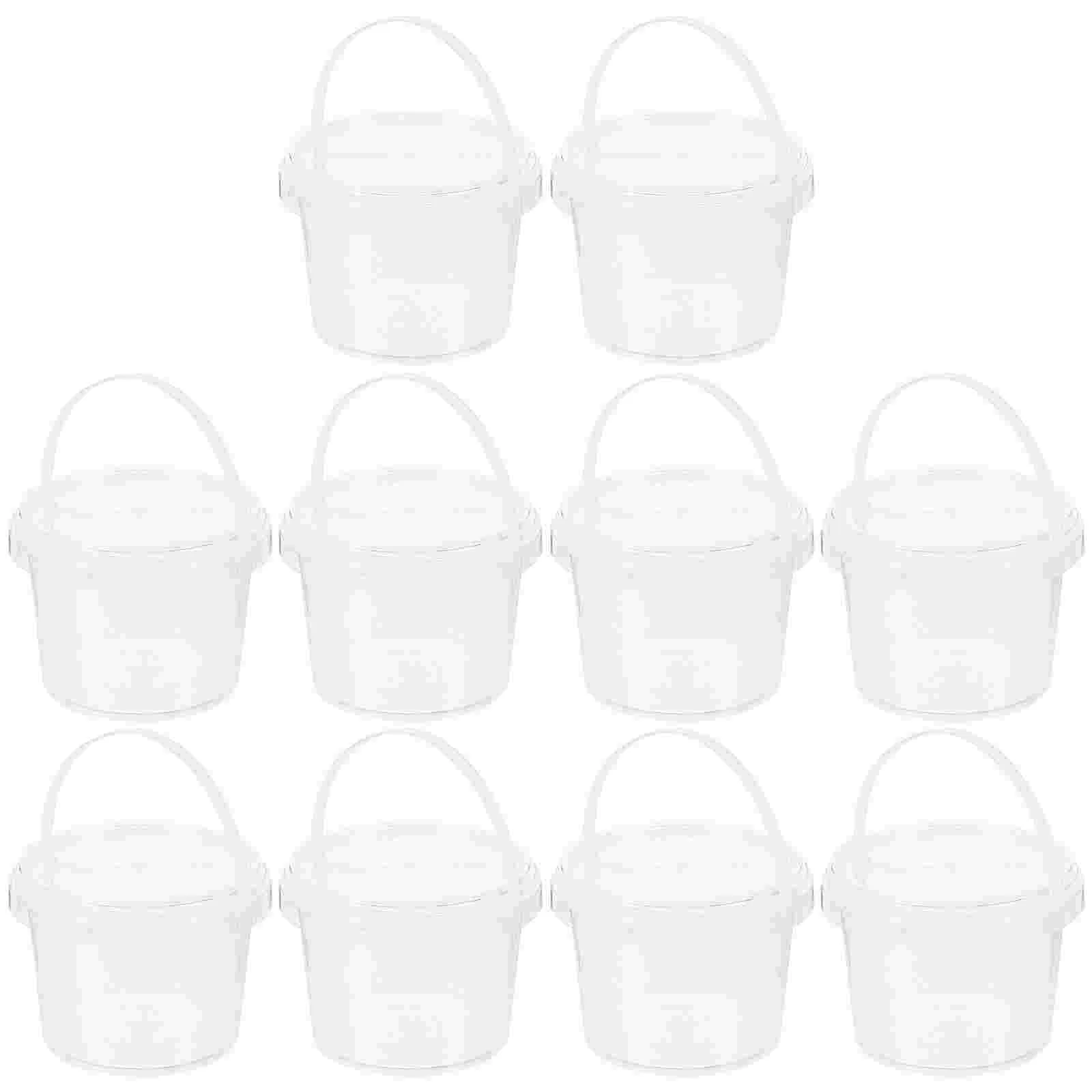 

10 Pcs Transparent Small Barrel Plastic Tub Lid Kitchen Storage Buckets Food Sealed Rack Pp Snacks Nut Portable Grains Supply