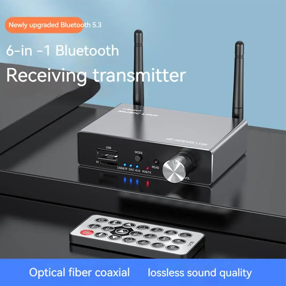 

6 In 1 Digital To Analog Adapter Bluetooth-compatible Receiver Transmitter 3.5mm Aux Audio U Disk Tfcard Player