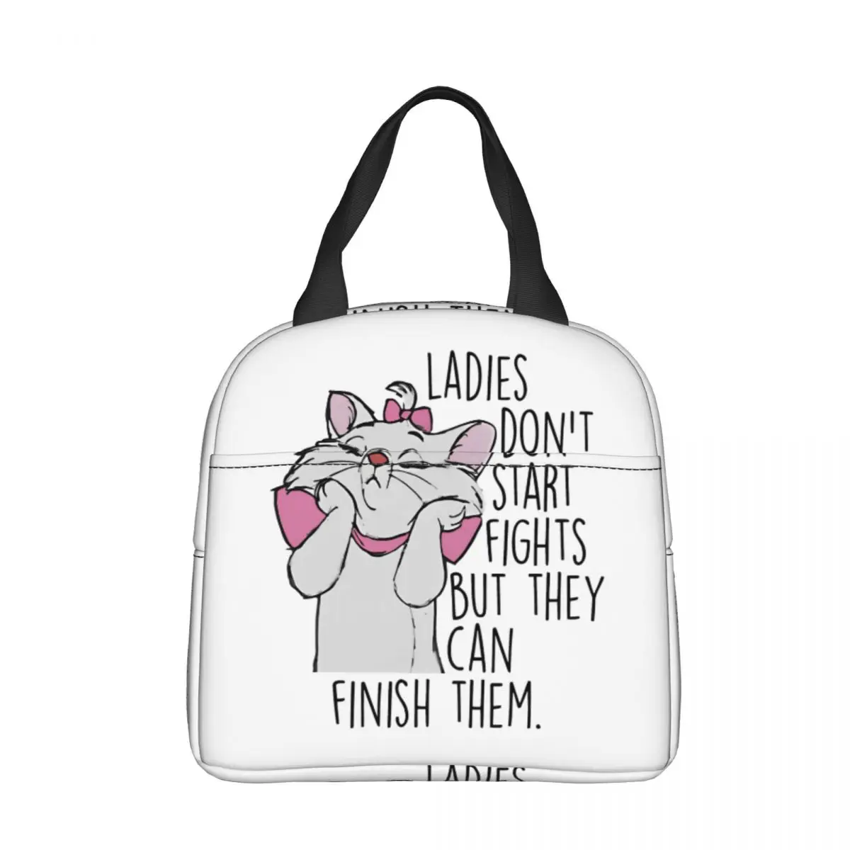 Фотоизолированная сумка для ланча с милым котенком Термосумка контейнер еды