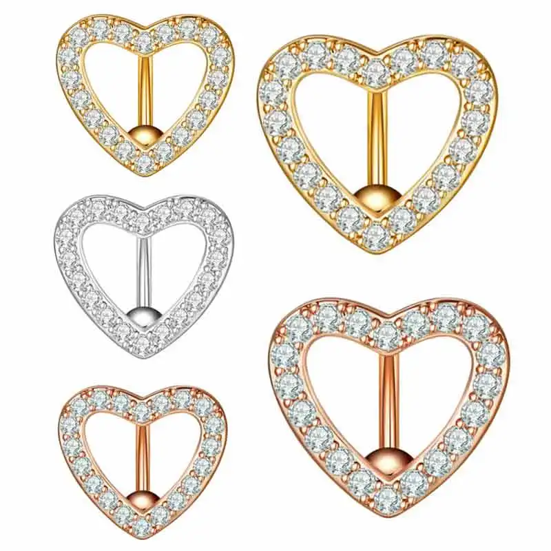 Женское кольцо-пуговица из хирургической стали с цирконом, 14 г