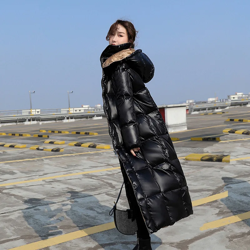 Women's Winter Jacket Clothes 2021 Long Oversize Luxury Hooden Down Jackets for Female Black Coat White Duck Down Filling Jacket enlarge