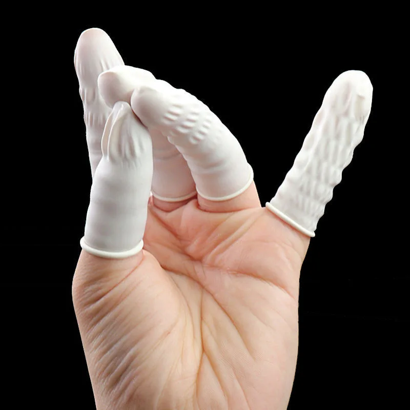 50/100 PCS Natural Rubber Disposable Gloves Finger Watch Repair Tool White Finger Cover Nail  Protector Gloves Watchmaker Tools