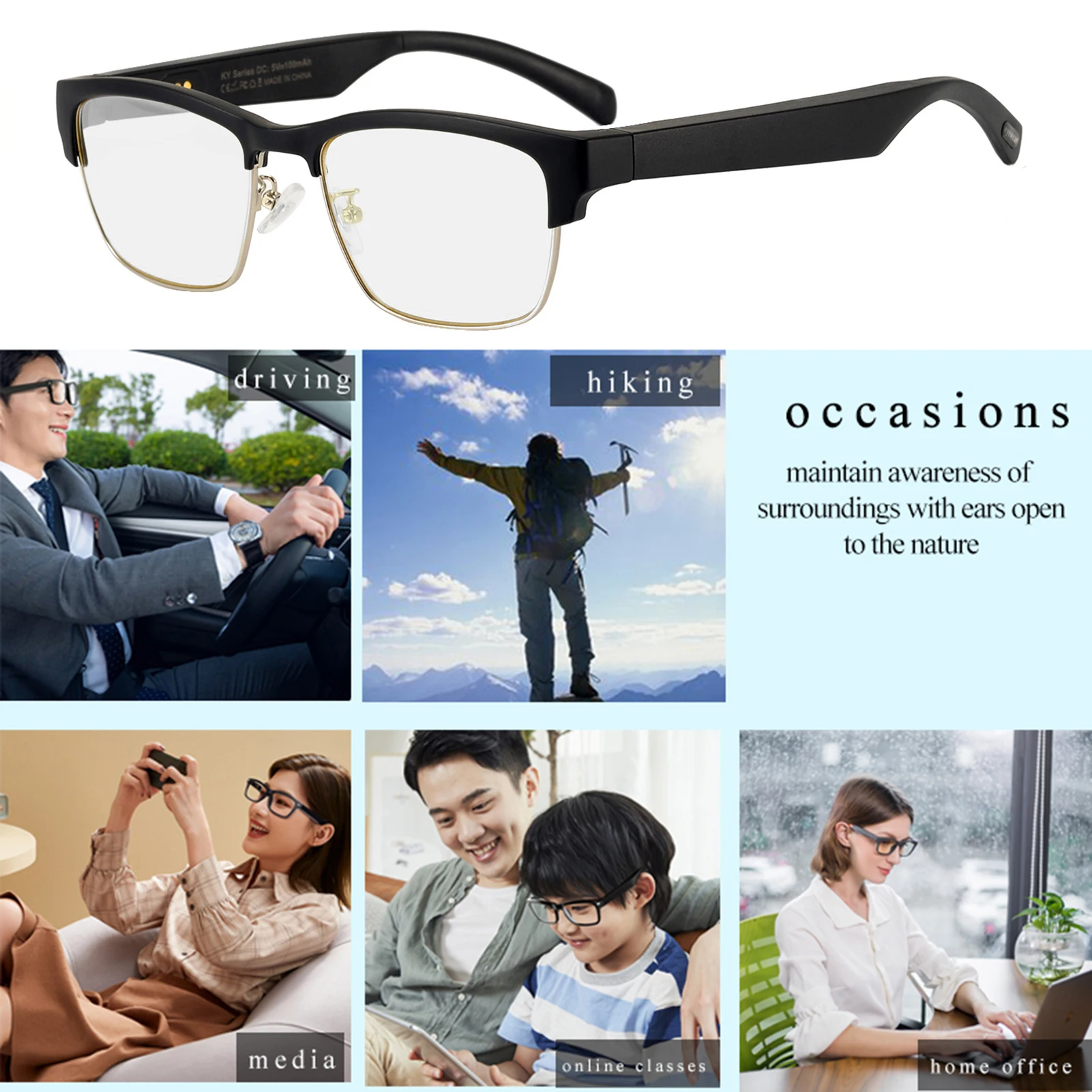 Беспроводные смарт-очки BT5.0 наушники для звонков аудио музыки интеллектуальные