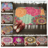 durable commercial door mats flannel rainbow color mandala flower floral rugs anti slip bedroom bedside foot pads