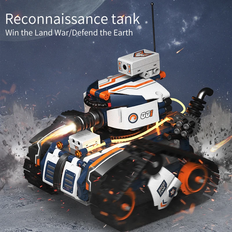 440 шт. Детский конструктор танк с дистанционным управлением |