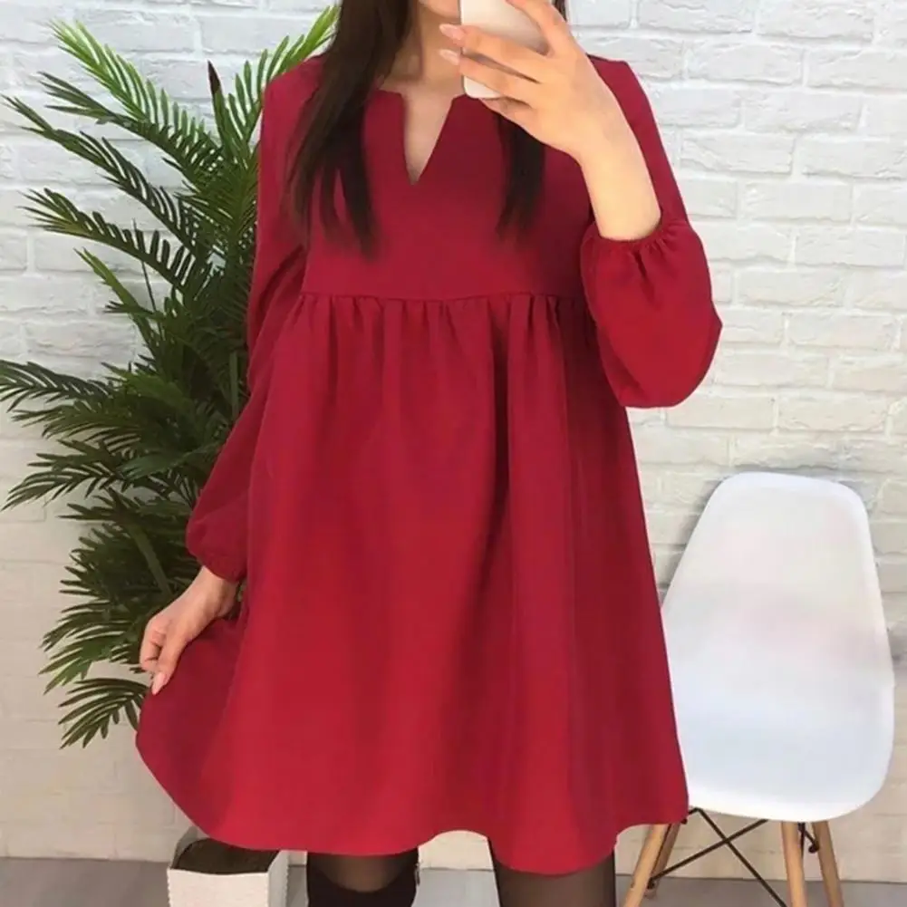 

Spring Dress Round Neck Casual Dress Good Skin-touch Ladies Dress