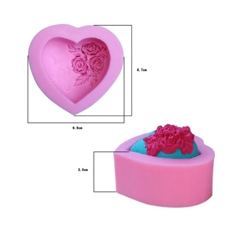 Love Heart Shaped Soap Silicone Mold Fondant Cake Decorating Tools | Дом и сад