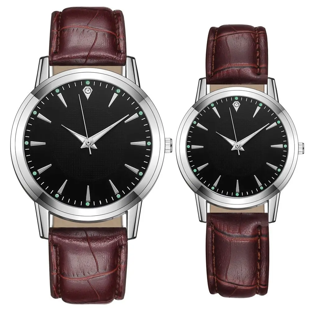 

2022 Newest Black Brown White Leather Couple Quartz Watches for Men Casual Simple Sports Business Mens Watches Montre Homme