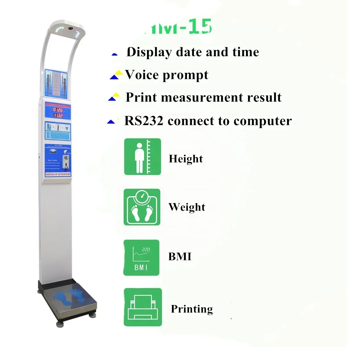 Фото DHM-15 цифровой электронный измеритель высоты, торговый автомат bmi для тяжестей 500 кг №2