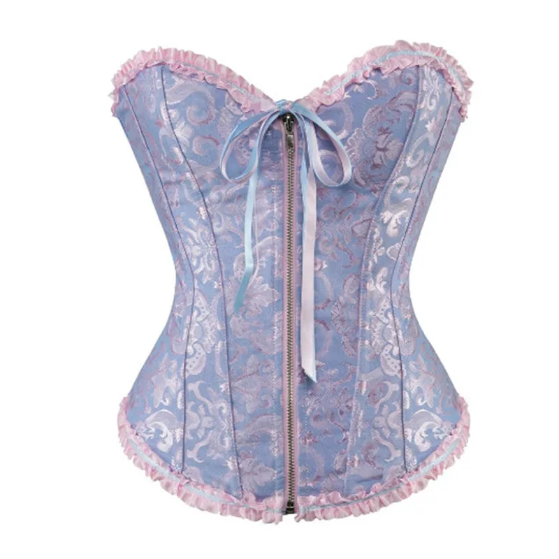 Женский новый женский корсет с завышенной талией спереди на молнии жаккардовый