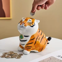 cute tiger piggy bank ceramic crafts money box piggy bank for children savings box for coins cute room decor gift for children