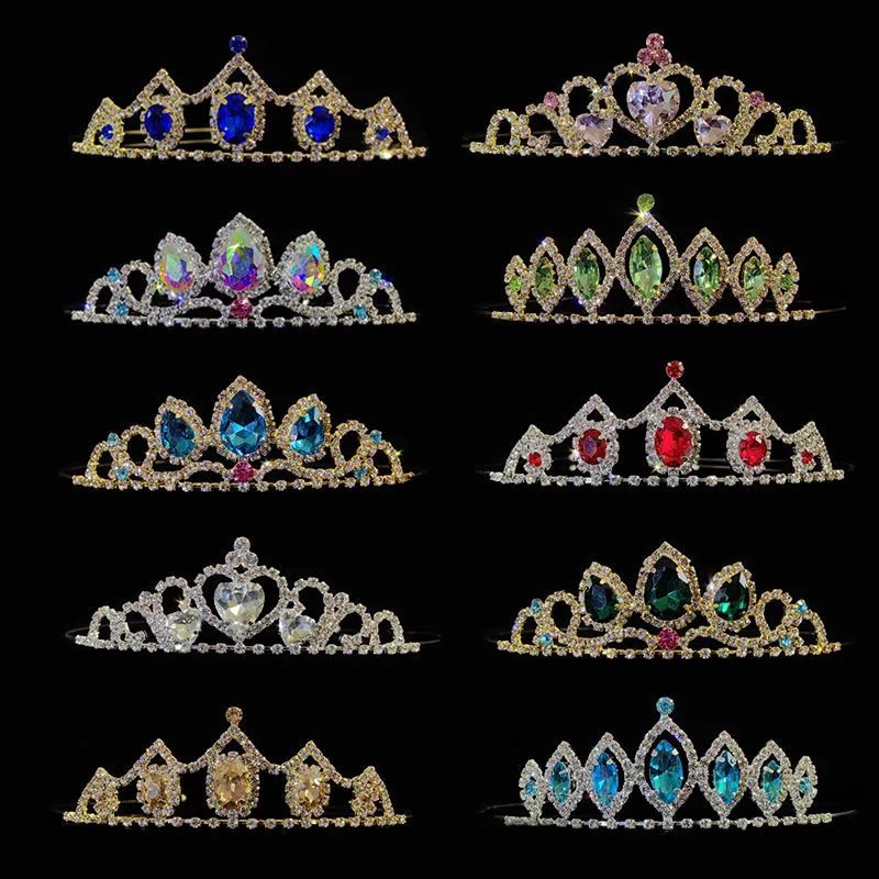 ZANLLOY Girls Birthday New Coloured Crystal Tiara Bridal Wedding Prom Hair Accessories Princess Crown Jewelry Gift ZANLLOY Girls Birthday New Coloured Crystal Tiara Bridal Wedding Prom Hair Accessories Princess Crown Jewelry Gift