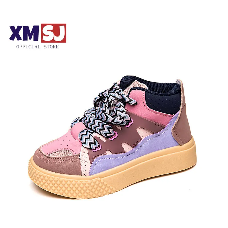 Children Sneakers Winter Patchwork Suede Lace-up Kids Casual Shoes Running Warm Flexiable 26-37 Boys Girls Trainers Sporty