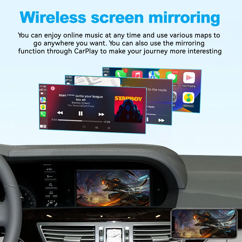 Фото Интерфейс JoyeAuto для Mercedes-Benz 2010-2014, Mercedes S-класса W221, модуль беспроводного CarPlay, Android Auto, Airplay, Mirror-Link №4