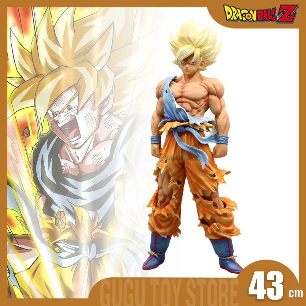 

43 см фигурка Dragon Ball Z, фигурка Сон Гоку Супер сайянь, аниме фигурки DBZ Gk Goku, статуэтка модели, кукла, коллекционная игрушка, подарки