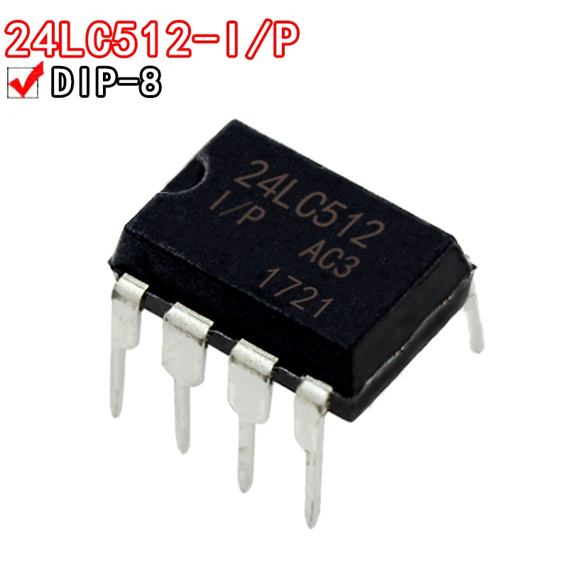 5 шт. 24C512 AT24C512 24LC512-I/P DIP8 24LC512 DIP-8 DIP AT24C512