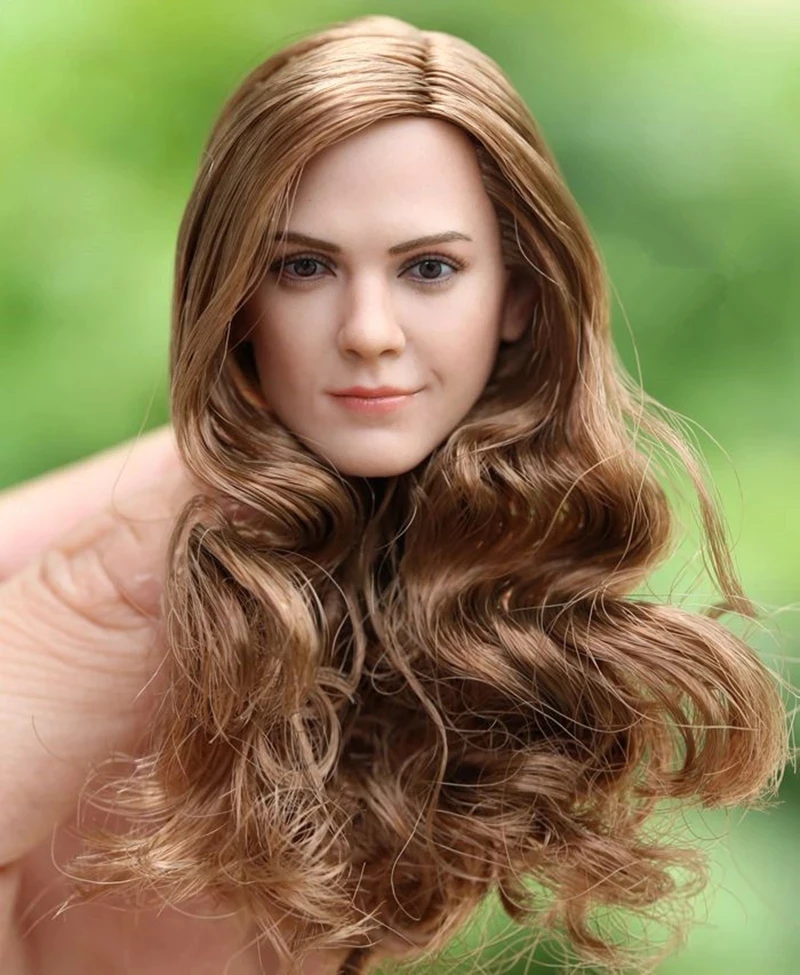 

1/6 Emma Watson Golden Long Curls Hair Head Sculpt Carving Model for 12" Femal Soldier Action Figure Body Doll In Stock