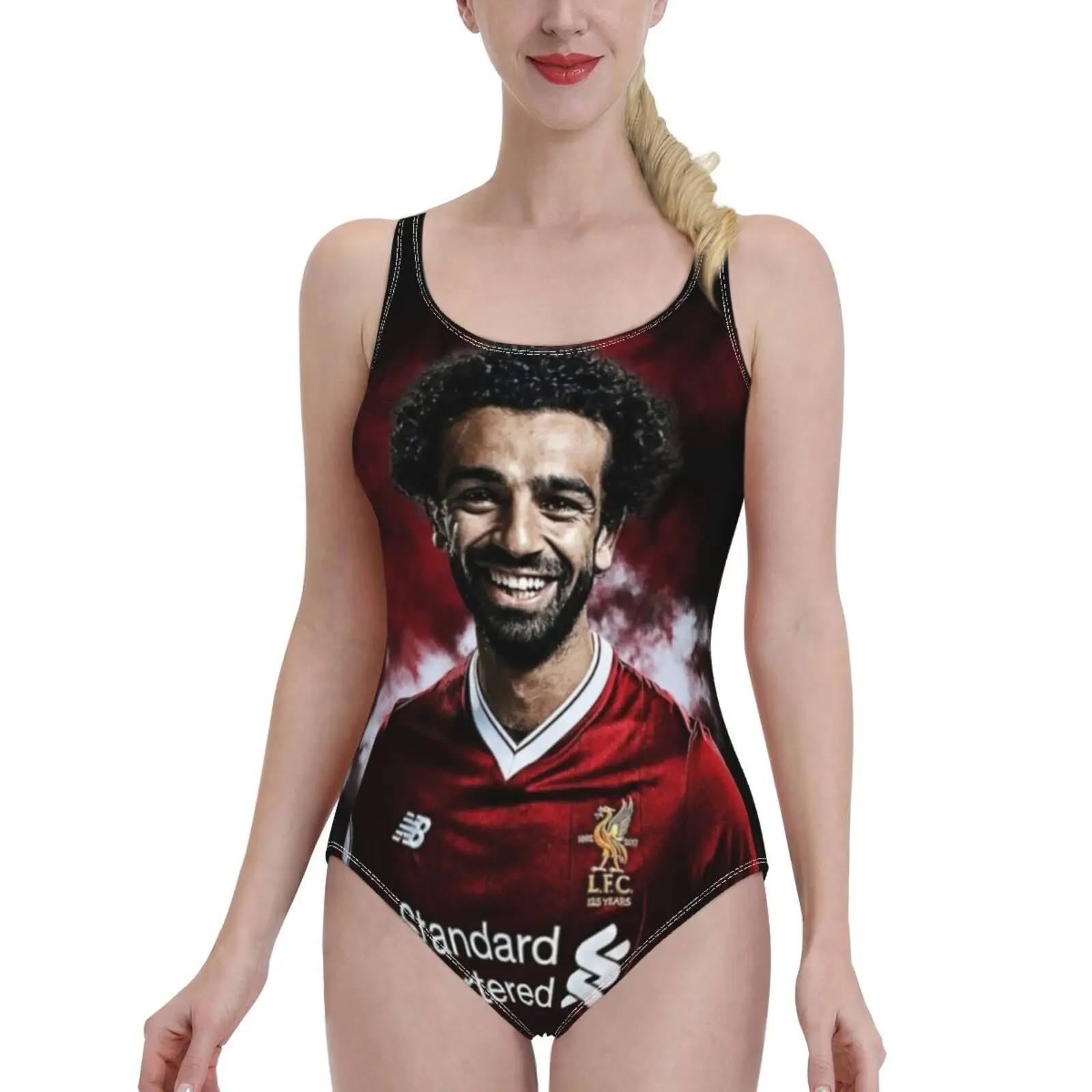 

Мохаммед Салах 7 сексуальная одежда для плавания с принтом женский цельный купальник женский Монокини Купальный костюм одежда для плавания...