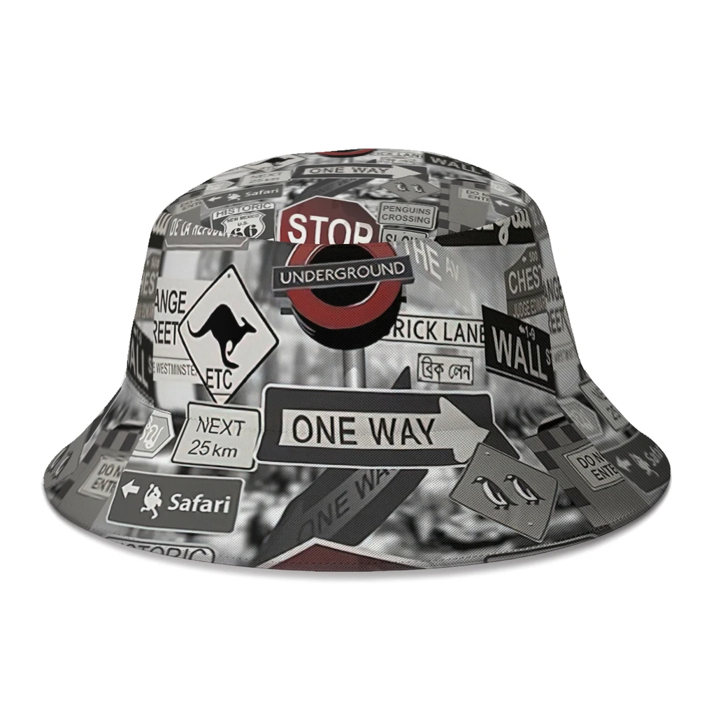 

Summer Retro Route 66 Bucket Hats for Boy Girl Awesome Road Sign Fisherman Hat Decorative Gorros Panama