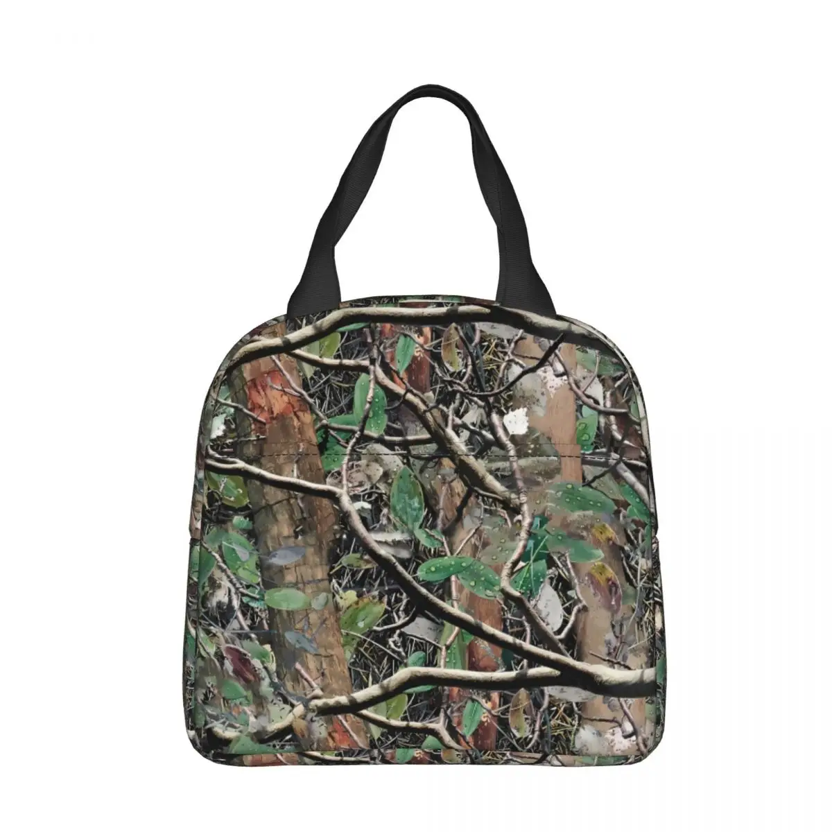 

Wood Oxford Cloth Portable Bags Real Tree Camouflage School Trip Lunch Hiking Debris Cooler Food Handbags