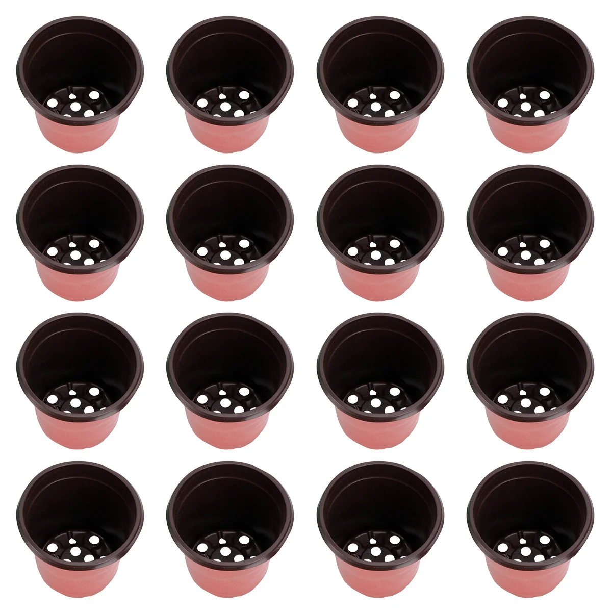 

100PCS Plastic Flowerpot Creative Breathable Flower Pot Succulents Flower Pot Basin Pot - Diameter 90mm (Brown)