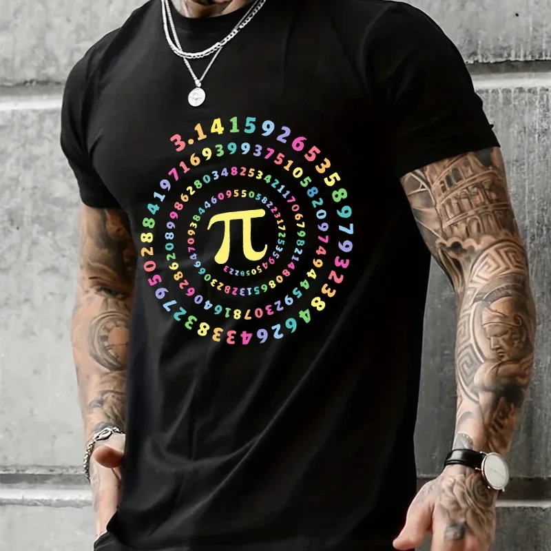 Мужская рубашка с математическим принтом Pi Day 3 14 мужская одежда круглым вырезом