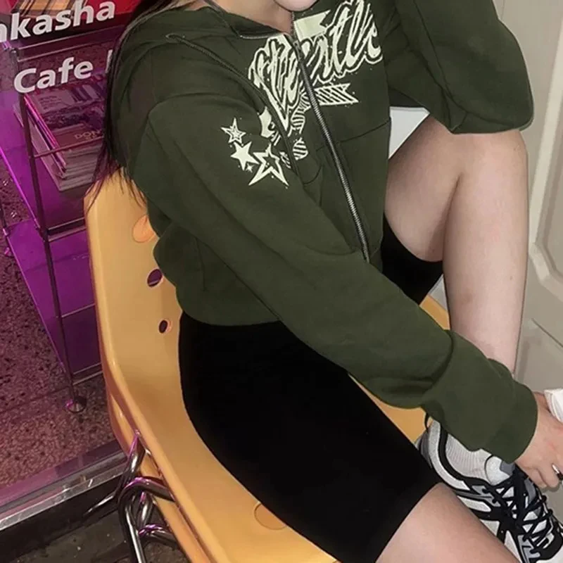 2024 модная брендовая военная зеленая куртка с капюшоном и длинными рукавами