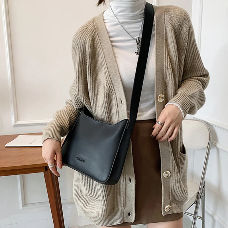 Модная новая вместительная сумка-тоут через плечо в стиле ретро