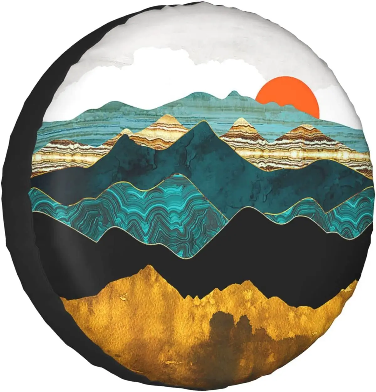 

Mountains Nature Sunset Scenery Spare Tire Cover Universal Fit for Jeep Wrangler Rv SUV Truck Travel Trailer and Many Vehicles 1