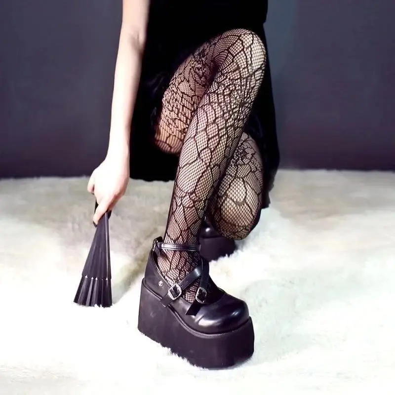 Women Floral Tights High Waist Mesh Stockings Female Sexy Fishnet Pantyhose Hollow Elastic Thigh Sock Girl Cosplay Costumes |