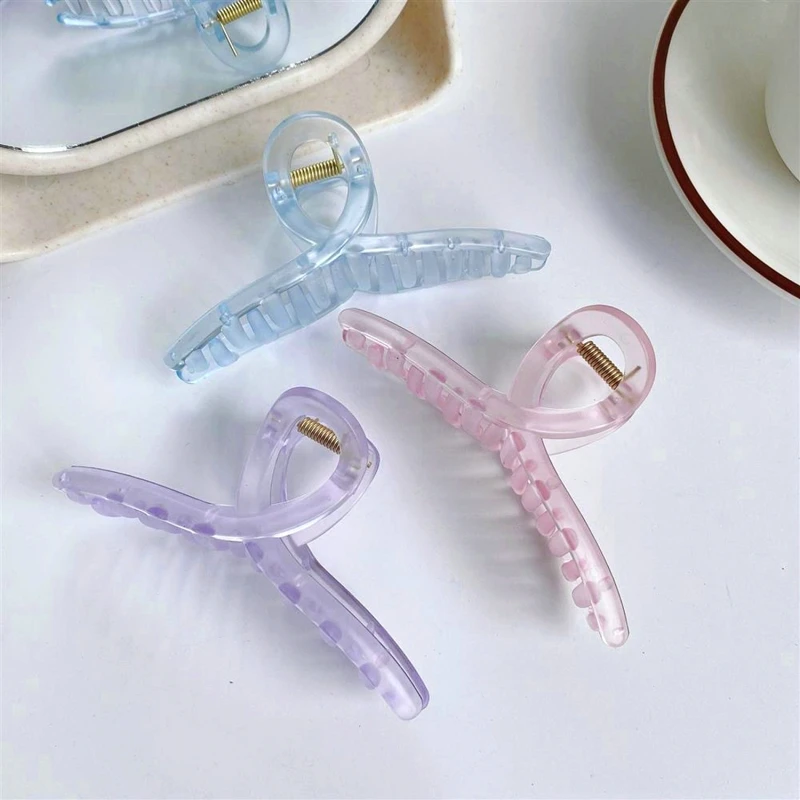 

Jelly Frosted Cross Clip Shark Clip Headgear Girl Hair Accessories Temperament Back Clip Ponytail Clip Fashion Hair Accessories