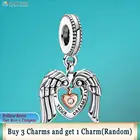 Подвеска в виде крыльев Ангела и сердца Ahthen серебряные бусины 925 пробы, оригинальные браслеты для женщин, изготовление ювелирных изделий, подарок