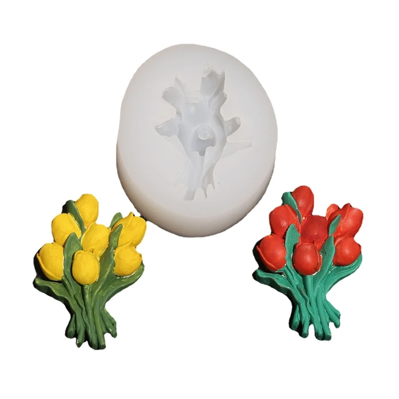 

3D Cute Tulips Soap Mold Silicone Craft Mold Handmade Soap Bar Craft Family