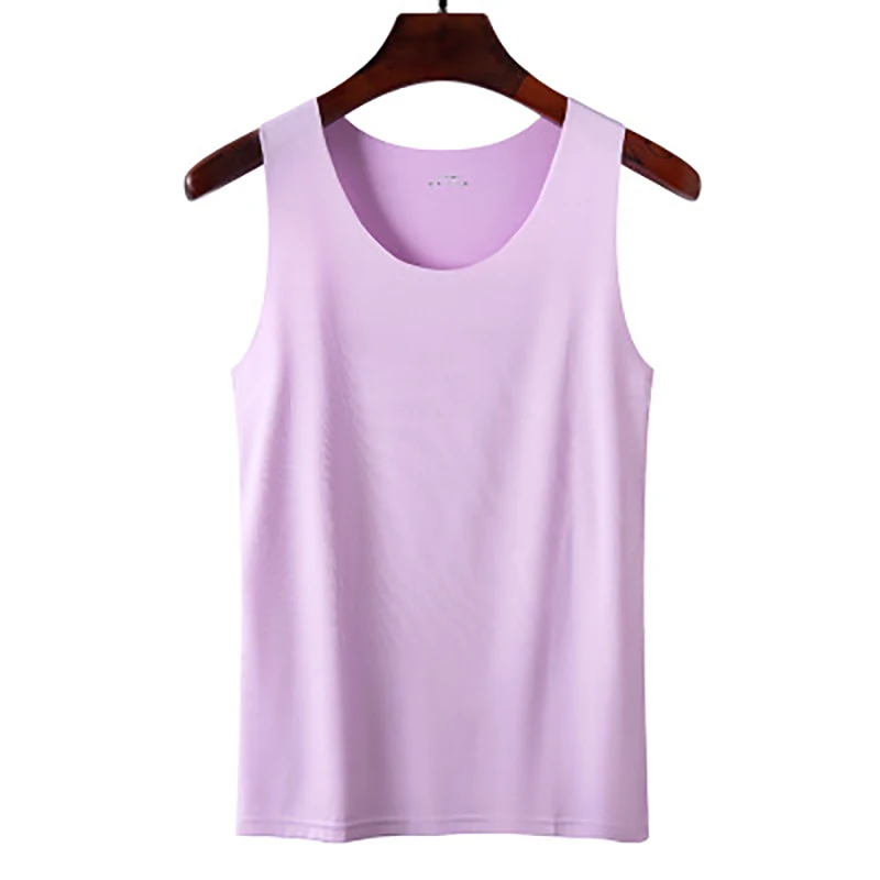 

Summer Women Casual Seamless Tank Tops Ice Silk O Neck Sleeveless Vest Lady Breathable Quick Dry Shirt Clothing