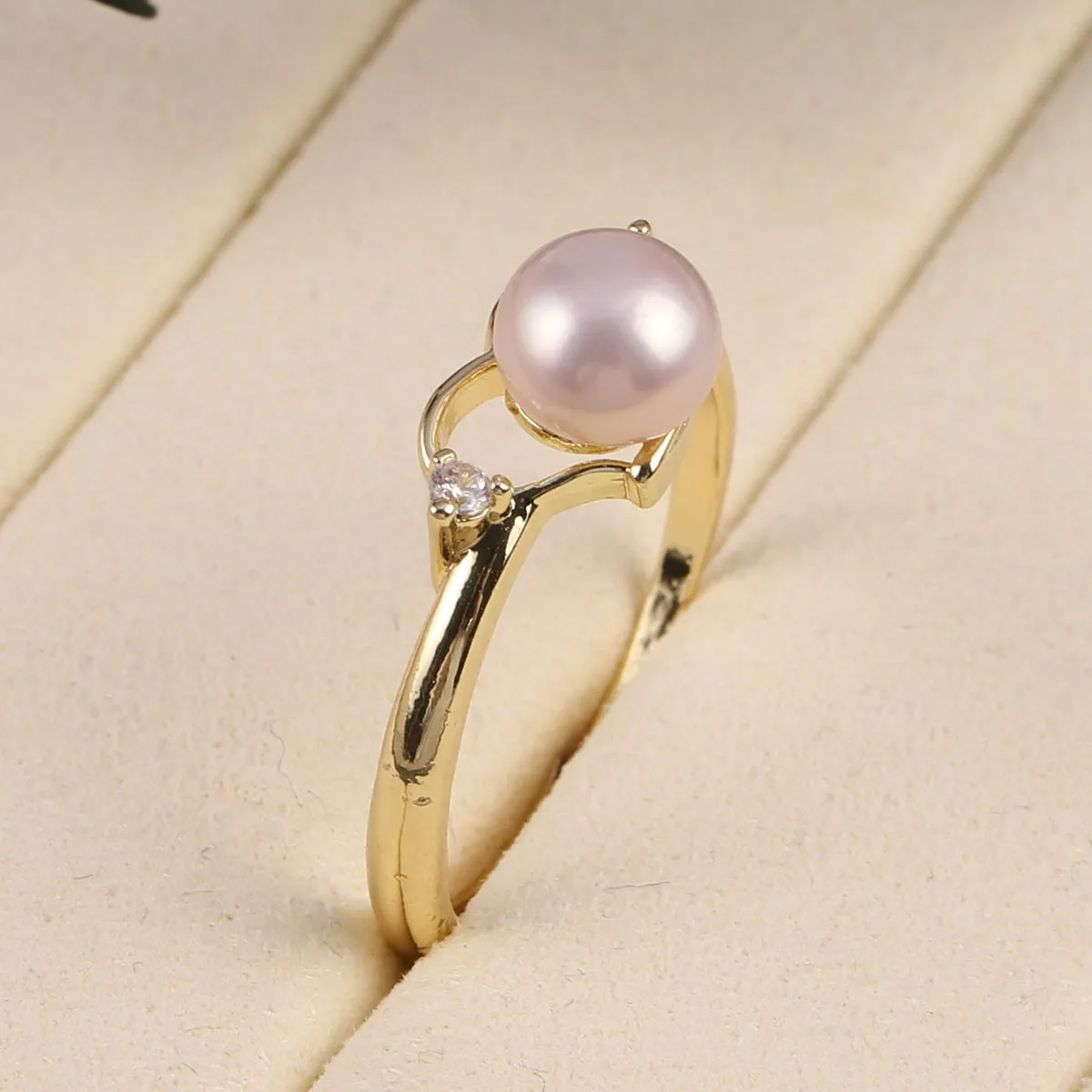 

Natural Freshwater Pearls Rings Round Shape Love Heart Ring for DIY Charm Jewelry Accessories Making Manual Adjustable Random