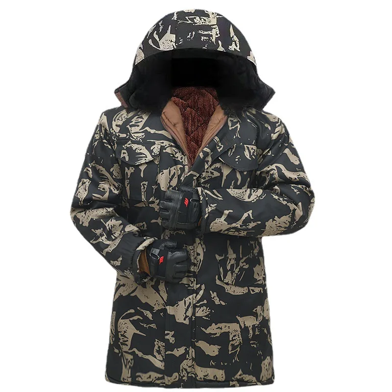 2022  Men Thick Camouflage Jacket Men's Parka coat Male Hooded Parkas Jacket Men Military Overcoat