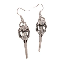 antique crow viking crow skull gothic punk steam dangle earrings witch jewelry gifts for women