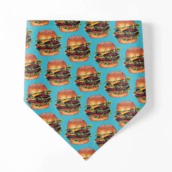 

Банданы для собак с двойным рисунком чизбургеров, банданы для домашних животных, полотенце для праздника, вечеринки, ошейник для кошки, шарф, аксессуары для костюма