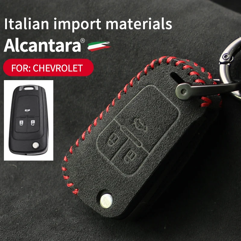 

For Chevrolet Series Camaro Equinox Cruze Malibu Sonic Volt Park Impala Alcantara Full Cover Key Shell Car Accessories
