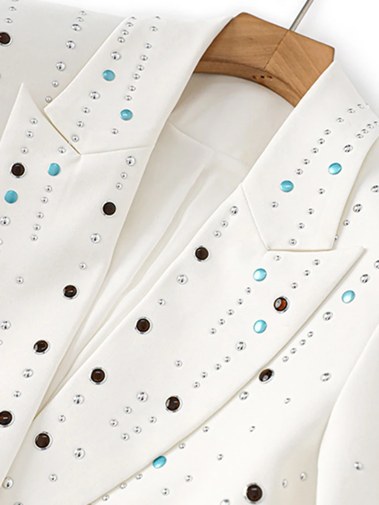 Женский блейзер ZMEENNA с длинным рукавом однотонный отложным воротником на одной