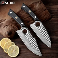 xituo damascus steel handmade forged full tang kitchen knives sets sharp cutting meat multifunctional chef professional cutter