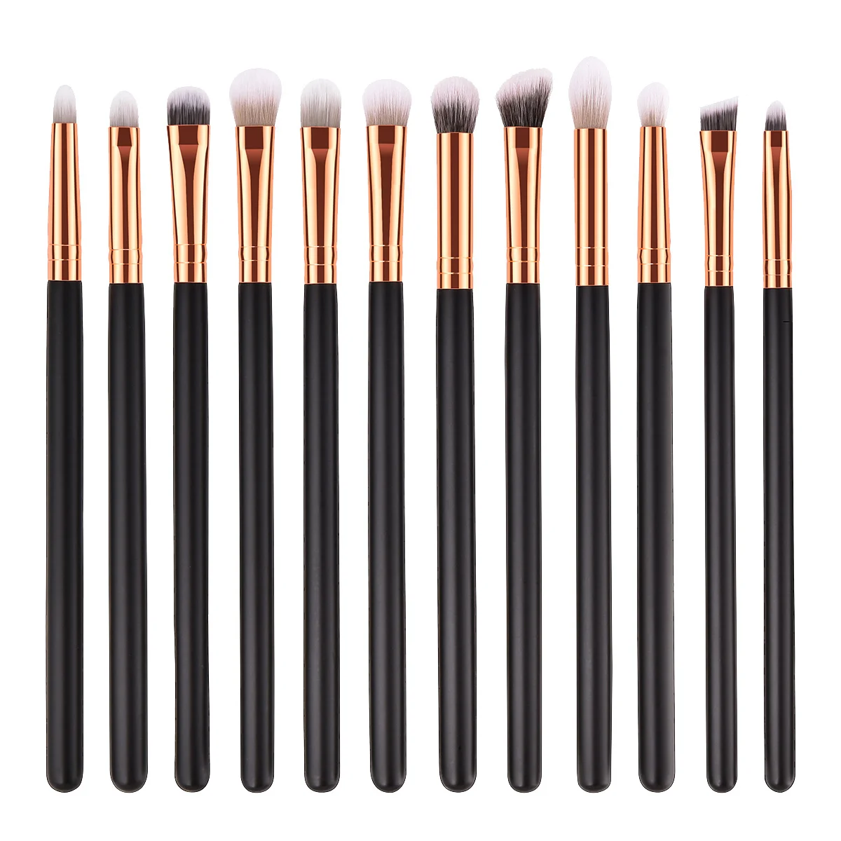 

12Pcs Eye Makeup Brush Kit Wood Handle Professional Nylon Fiber Soft Brush Eye Makeup Brushes Tools for Women Ladies