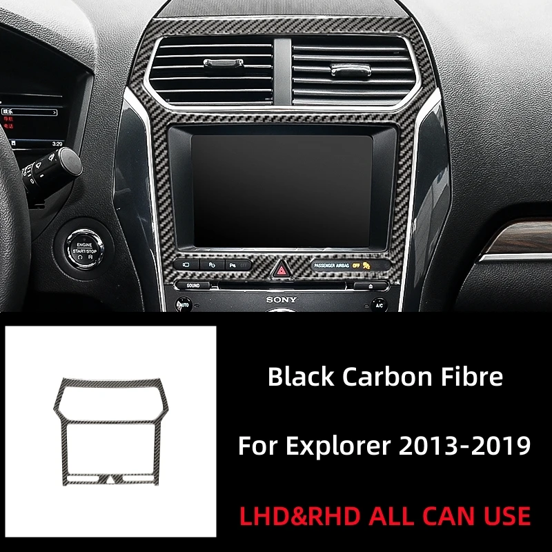 

Накладка из карбона на центральную панель воздуховода и навигационную панель для Ford Explorer 2013-2019, декоративная рамка-стикер