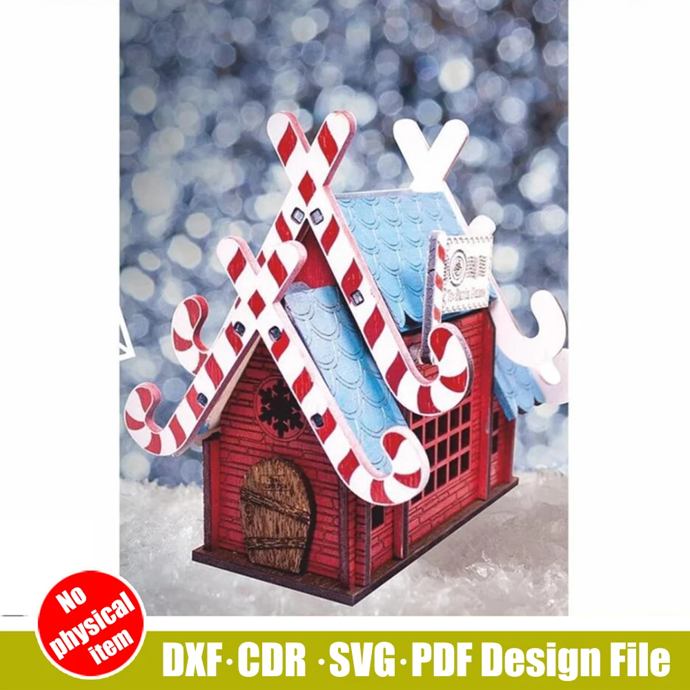 

3D Puzzle Template Post House Layout Dollhouse Laser Cut File DXF CDR SVG PDF Vectors for CNC Laser Cutting